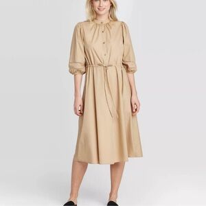 Who What Wear Tan Midi Dress